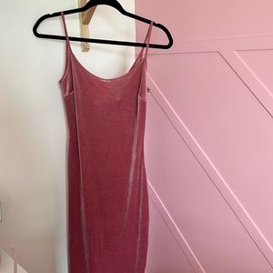 Rose knee length velour dress